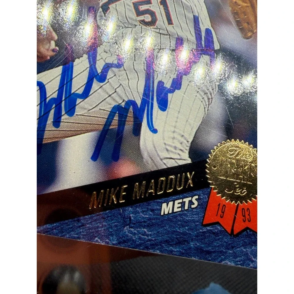 1993 Leaf Series 2 Mike Maddux New York Mets Signed Autograph Card 305 Blue Ink